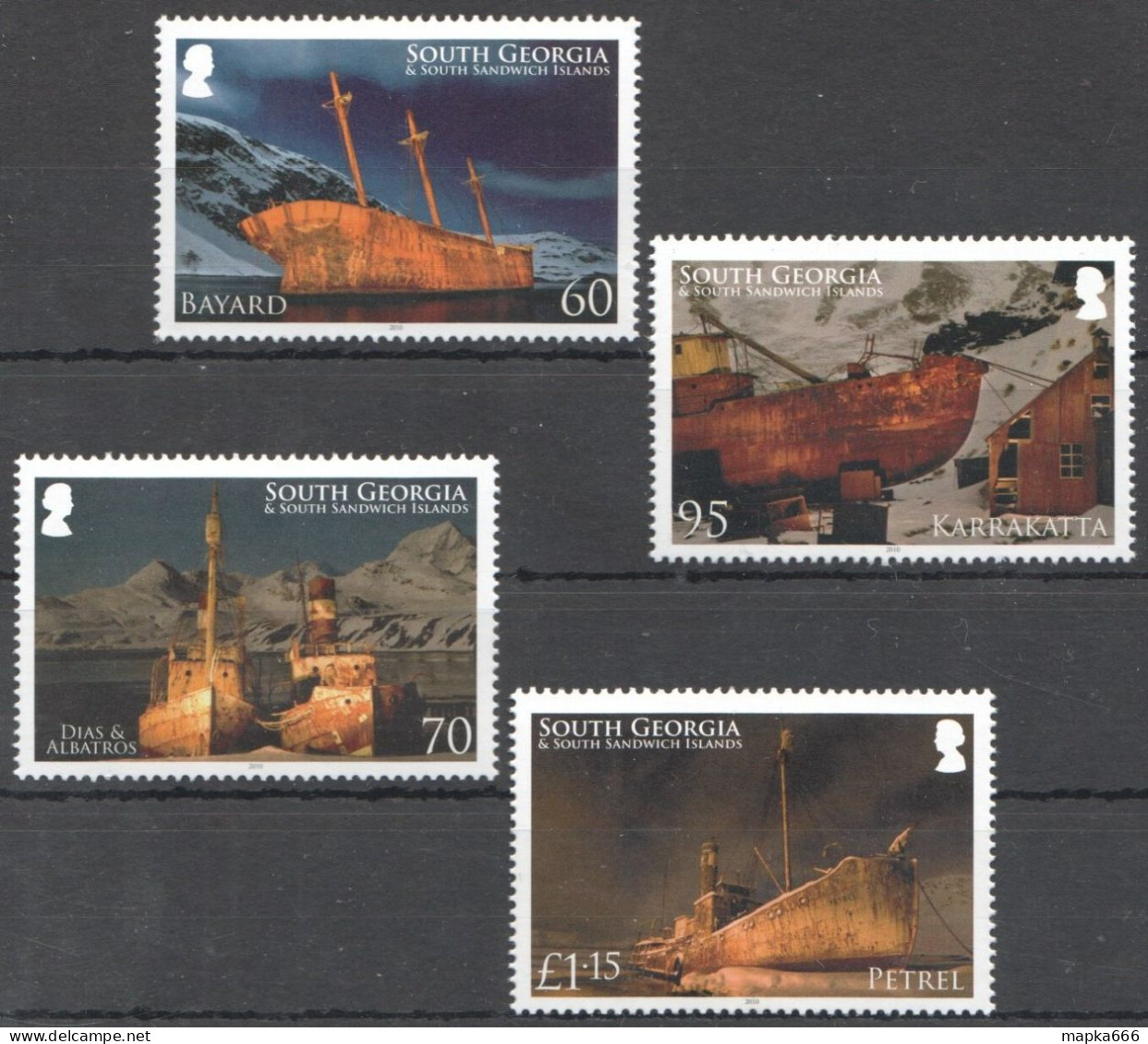 Ft237 2010 South Georgia Shipwrecks Ships Transport #503-506 1Set Mnh - Boten