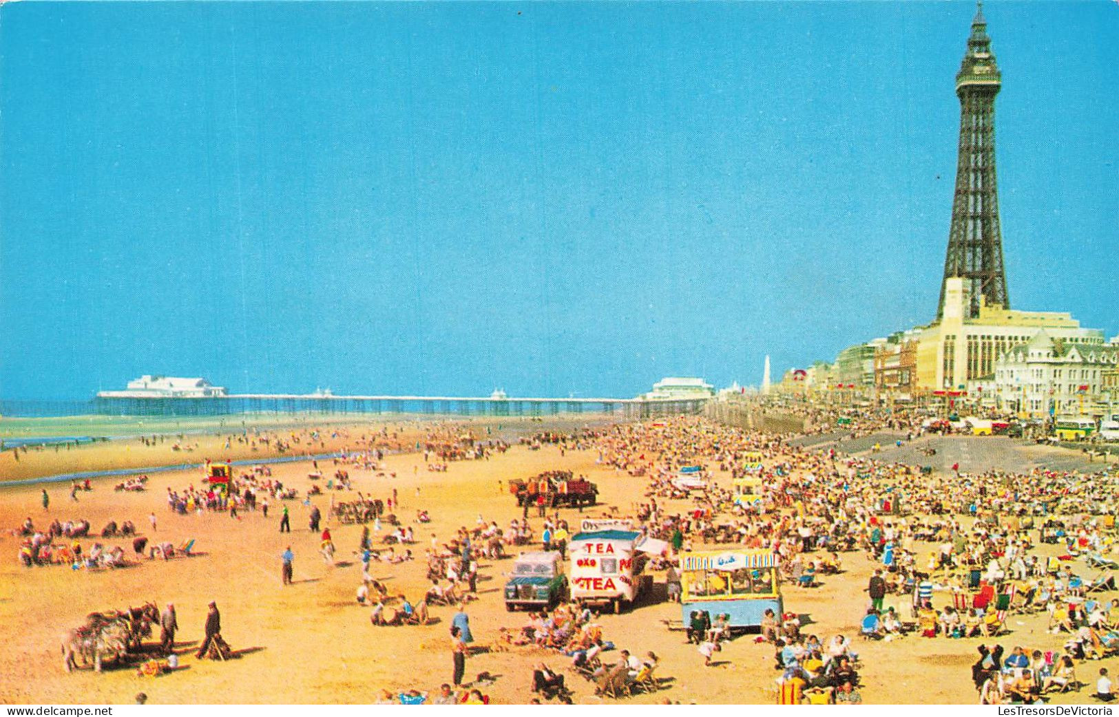 ROYAUME-UNI - Central Beach - Blackpool - Vue Sur La Plage - Animé - Carte Postale Ancienne - Blackpool