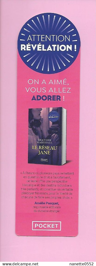 MP - ATTENTION REVELATION - Le Réseau Jane - Ed. Pocket - Marque-Pages