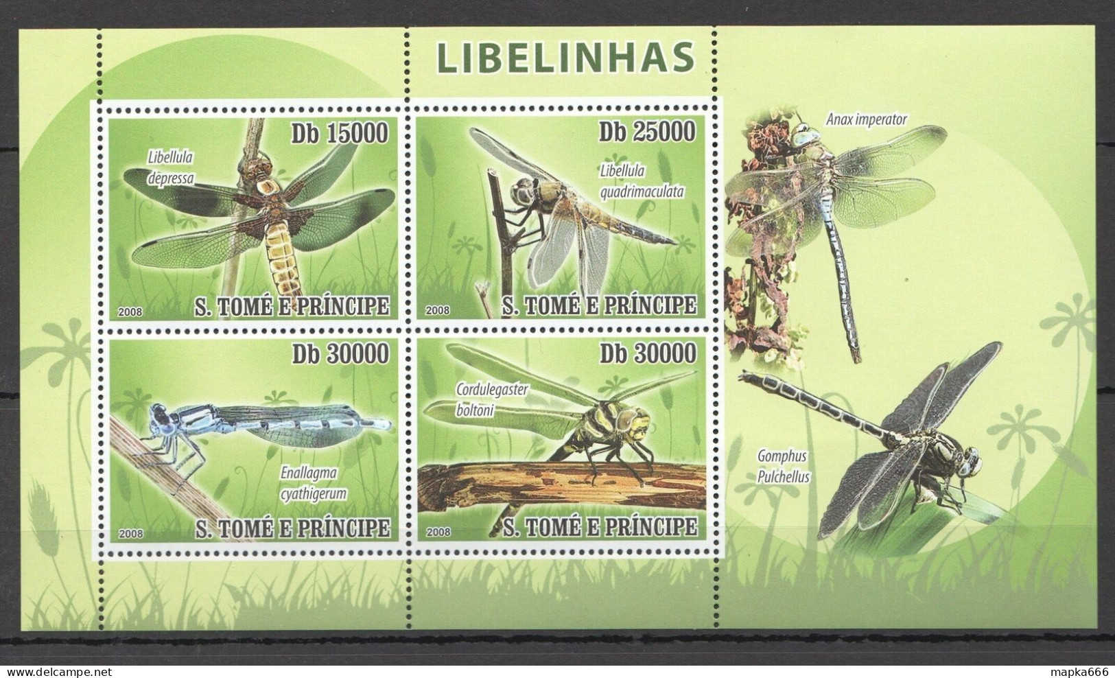 O0247 2008 Sao Tome & Principe Fauna Insects Dragonflies 1Kb Mnh - Other & Unclassified