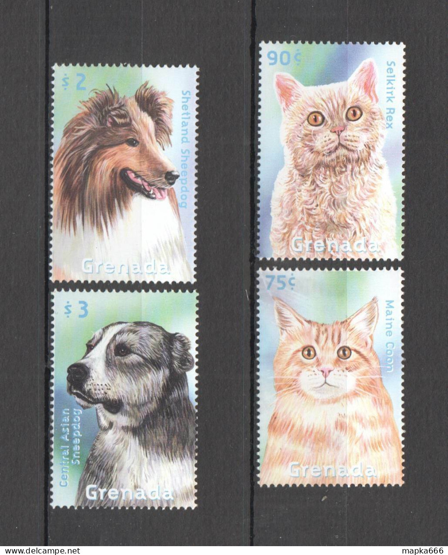 O0155 Grenada Fauna Pets Domestic Animals Cats & Dogs 1Set Mnh - Hauskatzen