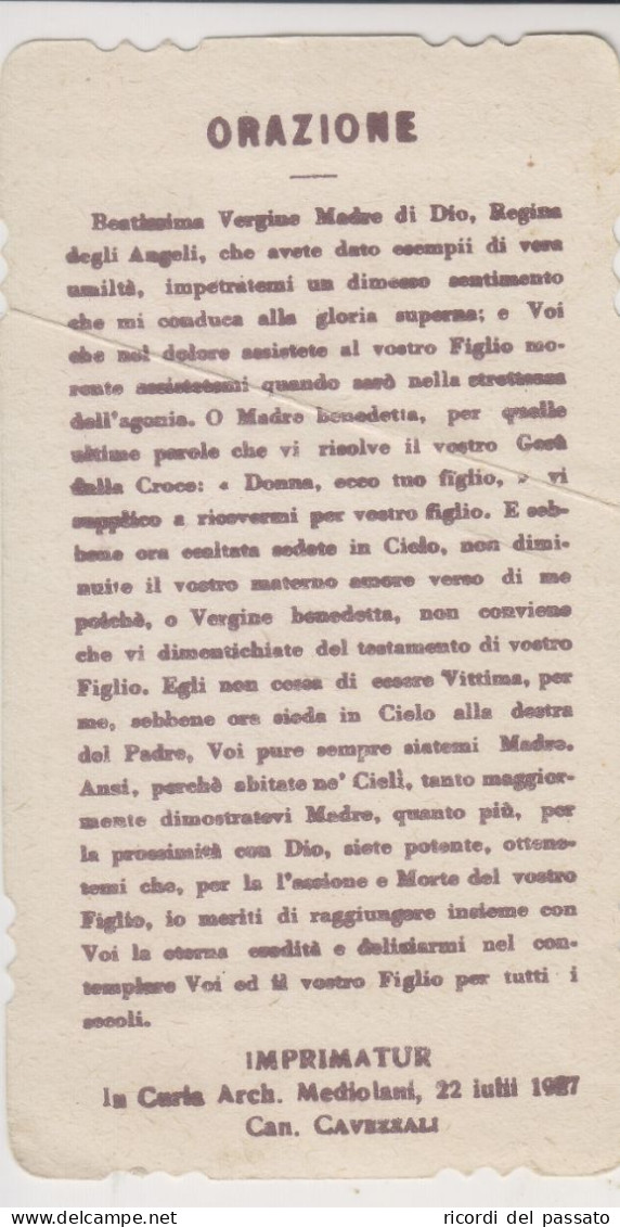 Santino Fustellato Assunzione Di Maria Ss. In Cielo - Images Religieuses