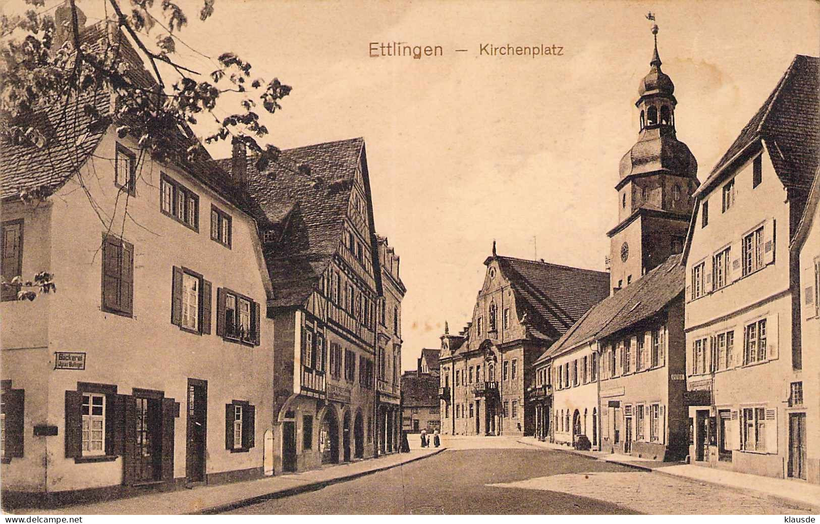 Ettlingen - Kirchenplatz Gel.1918 - Ettlingen