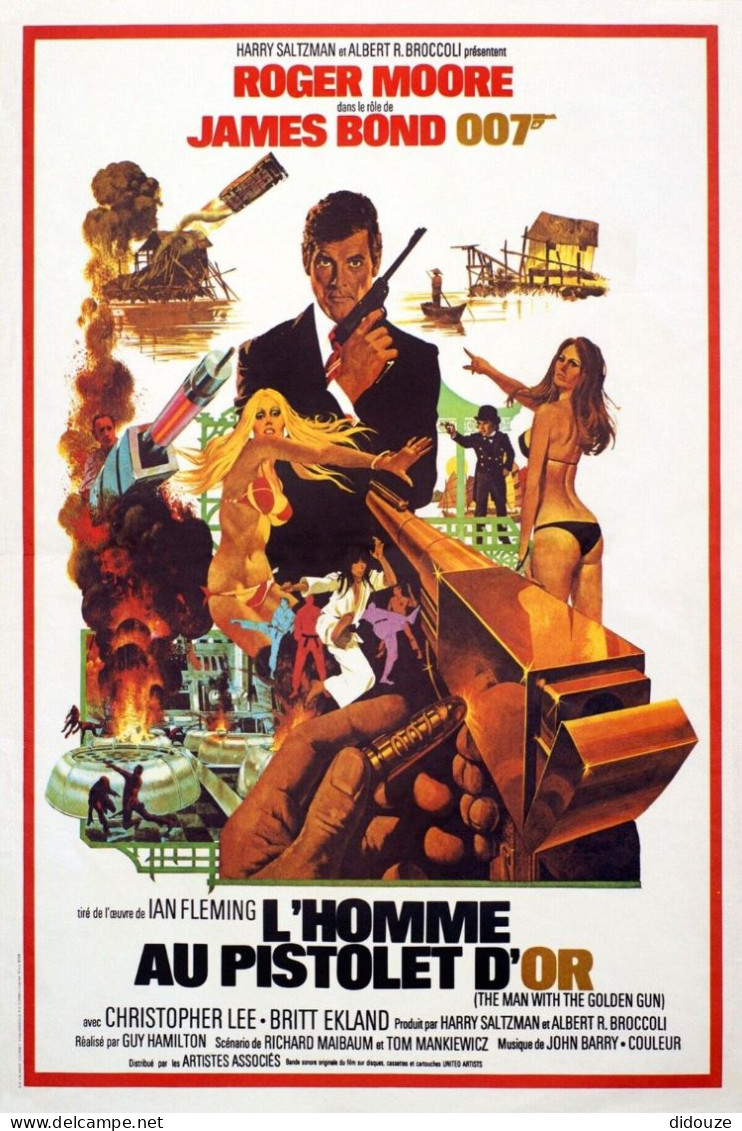 Cinema - James Bond 007 - L'homme Au Pistolet D'or - Roger Moore - Illustration Vintage - Affiche De Film - CPM - Carte  - Affiches Sur Carte