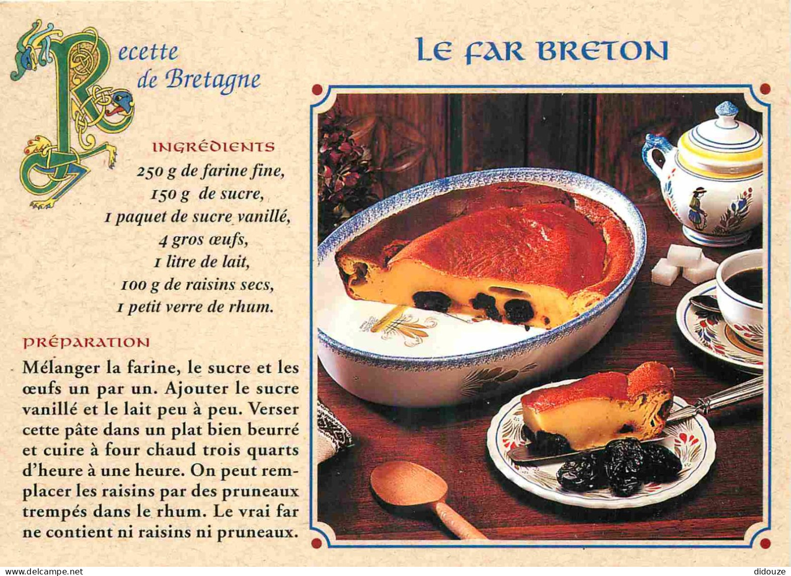 Recettes De Cuisine - Far Breton - Gastronomie - CPM - Carte Neuve - Voir Scans Recto-Verso - Recettes (cuisine)