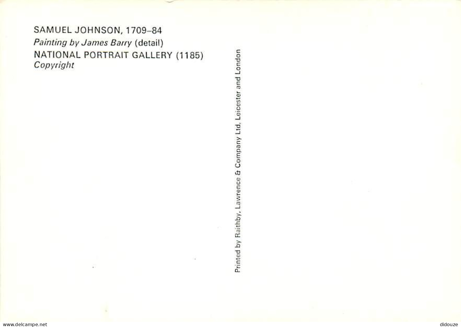 Art - Peinture - James Barry - Portrait De Samuel Johnson - CPM - Carte Neuve - Voir Scans Recto-Verso - Pintura & Cuadros