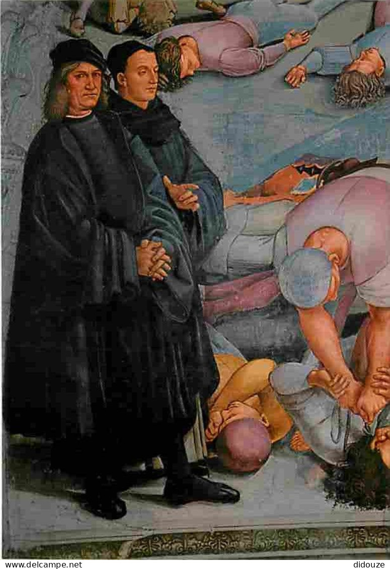 Art - Peinture Religieuse - Orvieto - Cathédrale - Détail De L'Antéchrist - Portrait De Luca Signorelli Et Beato Angelic - Tableaux, Vitraux Et Statues