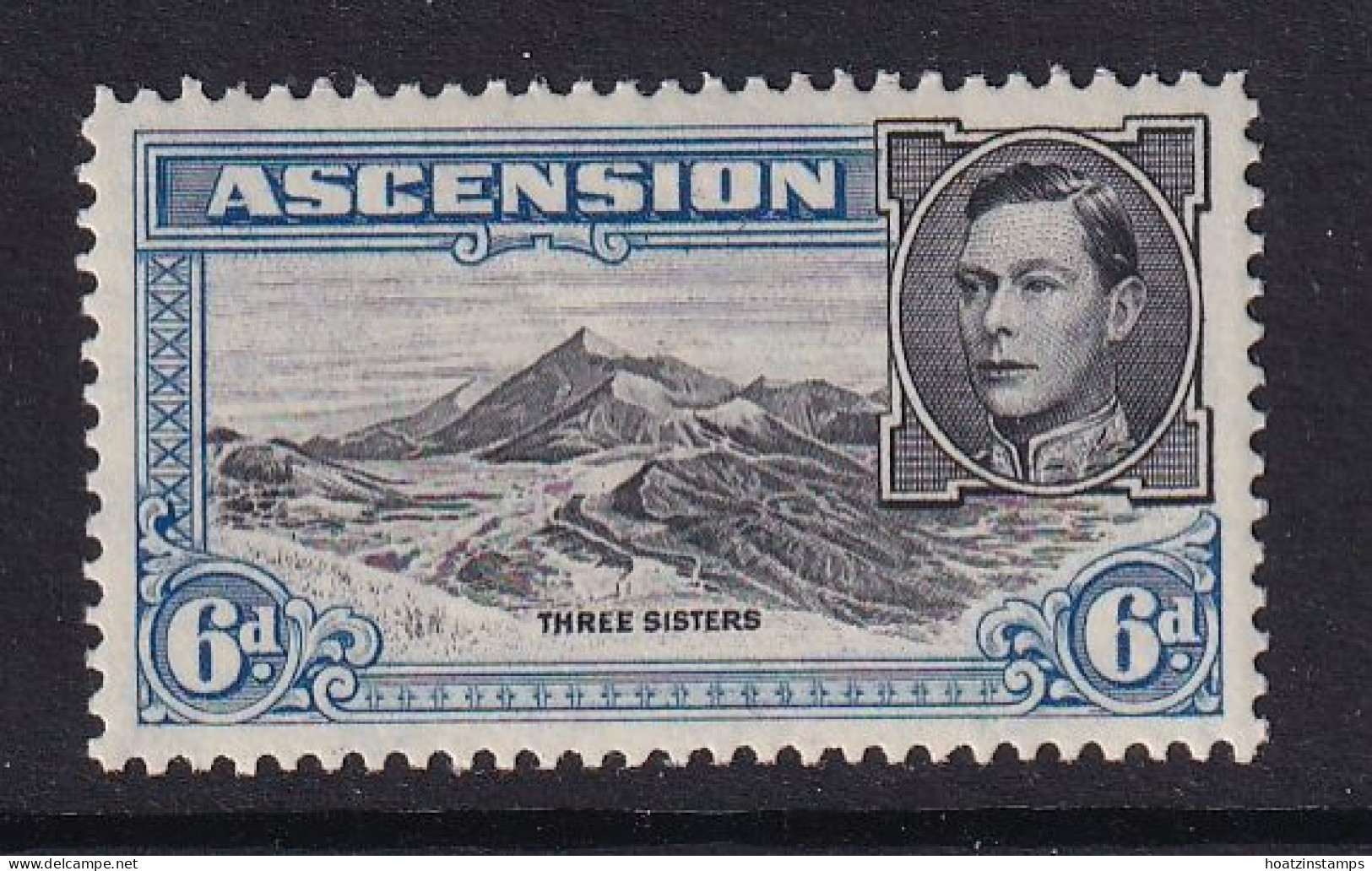 Ascension: 1938/53   KGVI    SG43    6d   [Perf: 13½]  MH - Ascension