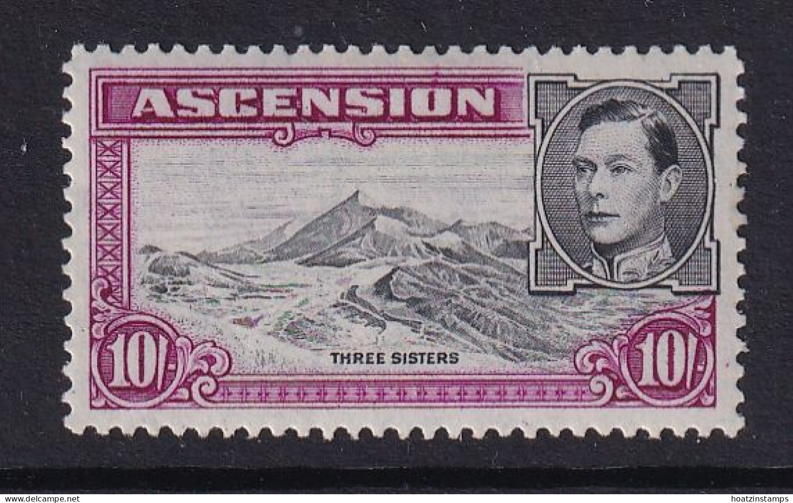 Ascension: 1938/53   KGVI    SG47b    10/-   [Perf: 13]  MH - Ascension