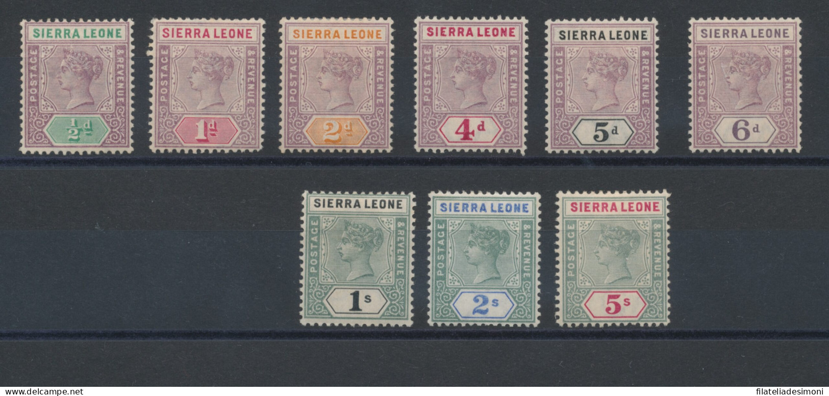 1896-97 Sierra Leone - SG 41/52 - Queen Victoria, 9 Valori - MLH* - Andere & Zonder Classificatie