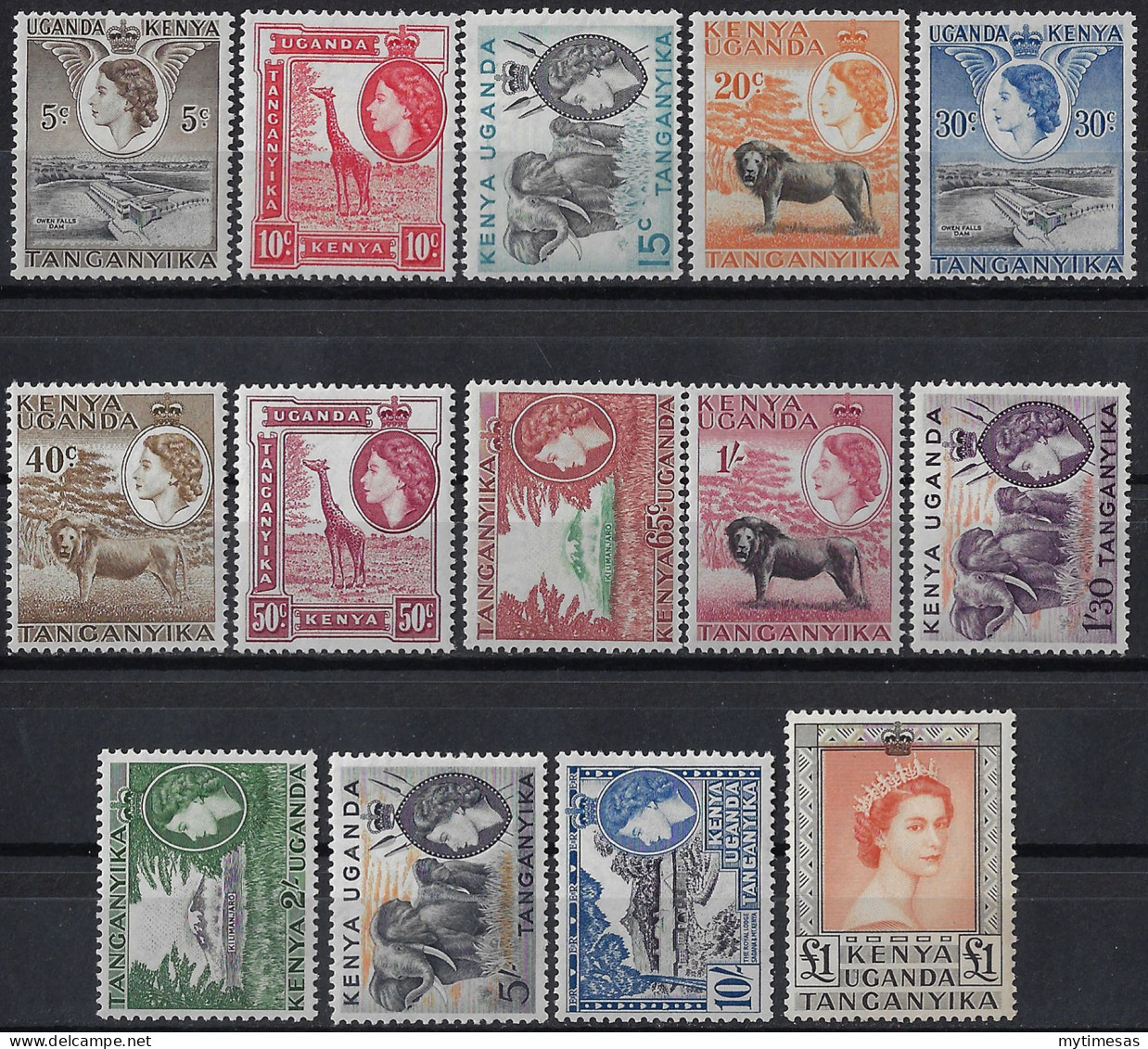 1954-59 Kenya Uganda E Tanganyika 14v. MNH SG N. 167/80 - Autres & Non Classés