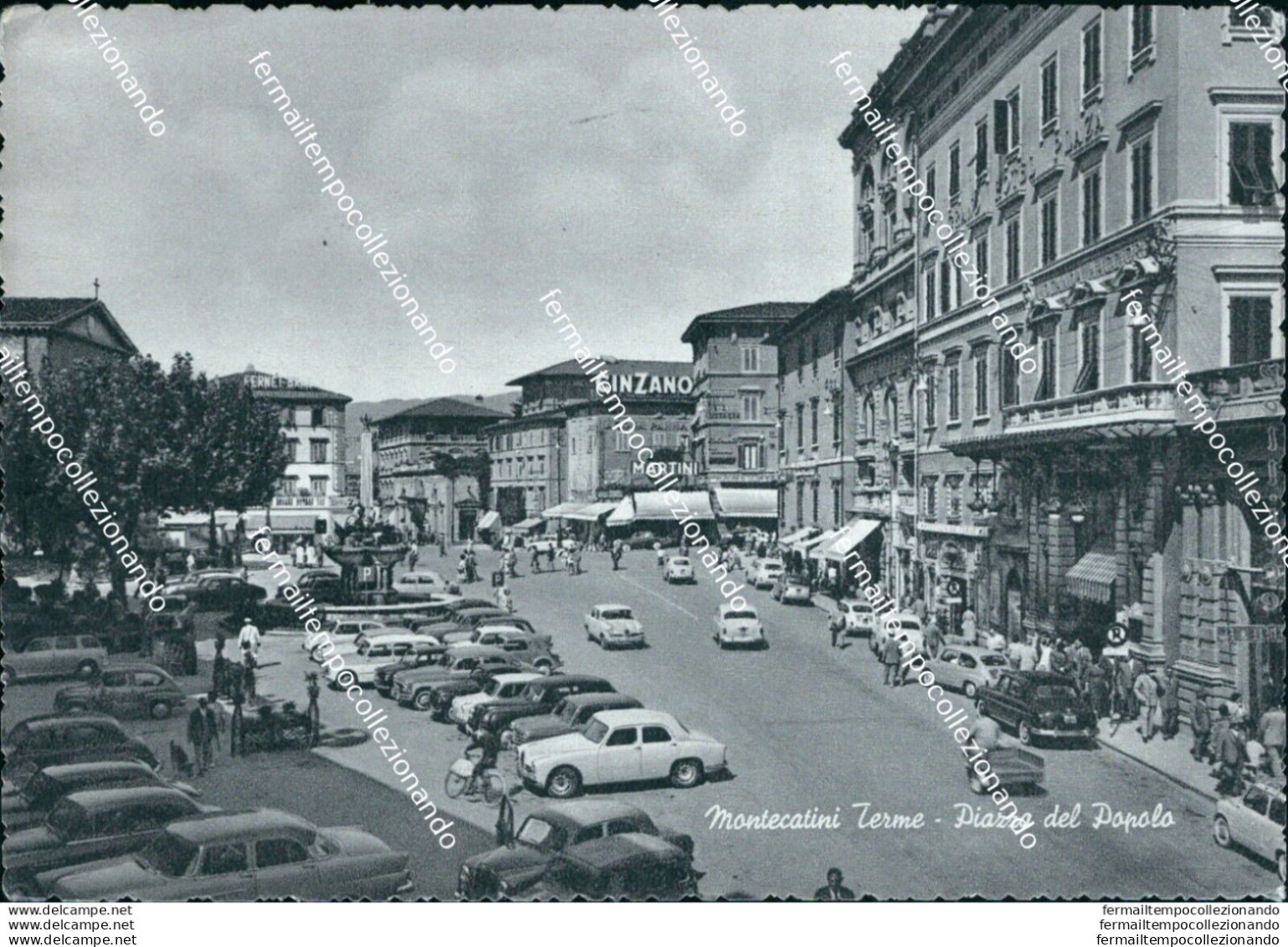 Br290 Cartolina Montecatini Terme Piazza Del Popolo Provincia Di Pistoia Toscana - Pistoia