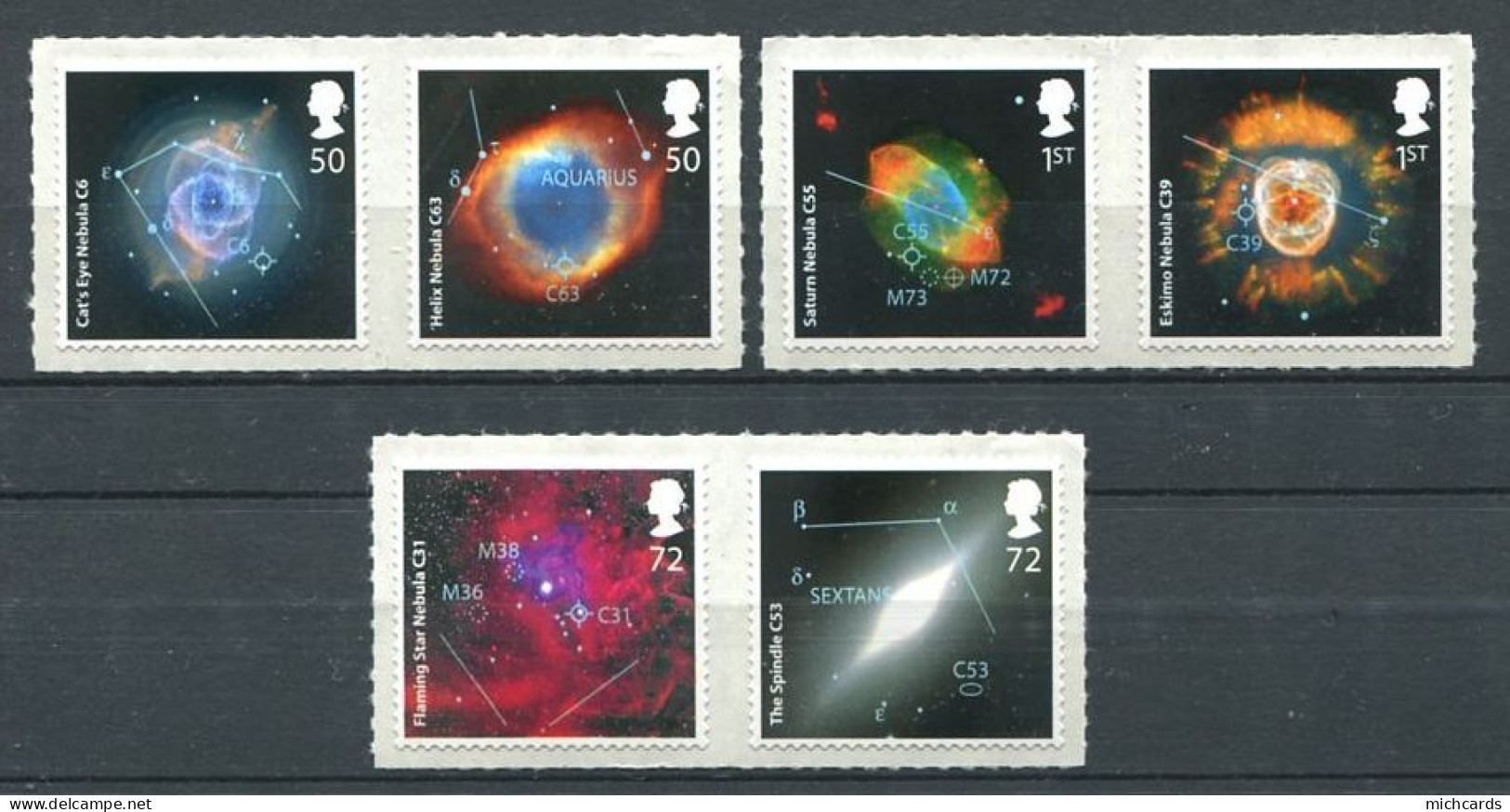 191 GRANDE BRETAGNE 2007 - Yvert 2847/52 Adhesif - Astronomie Nebuleuse  - Neuf ** (MNH) Sans Charniere - Neufs