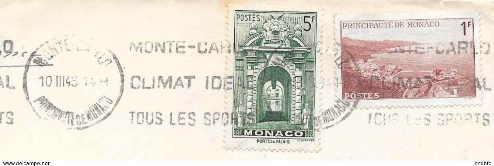 MONACO Sur Lettre 1943 - Briefe U. Dokumente