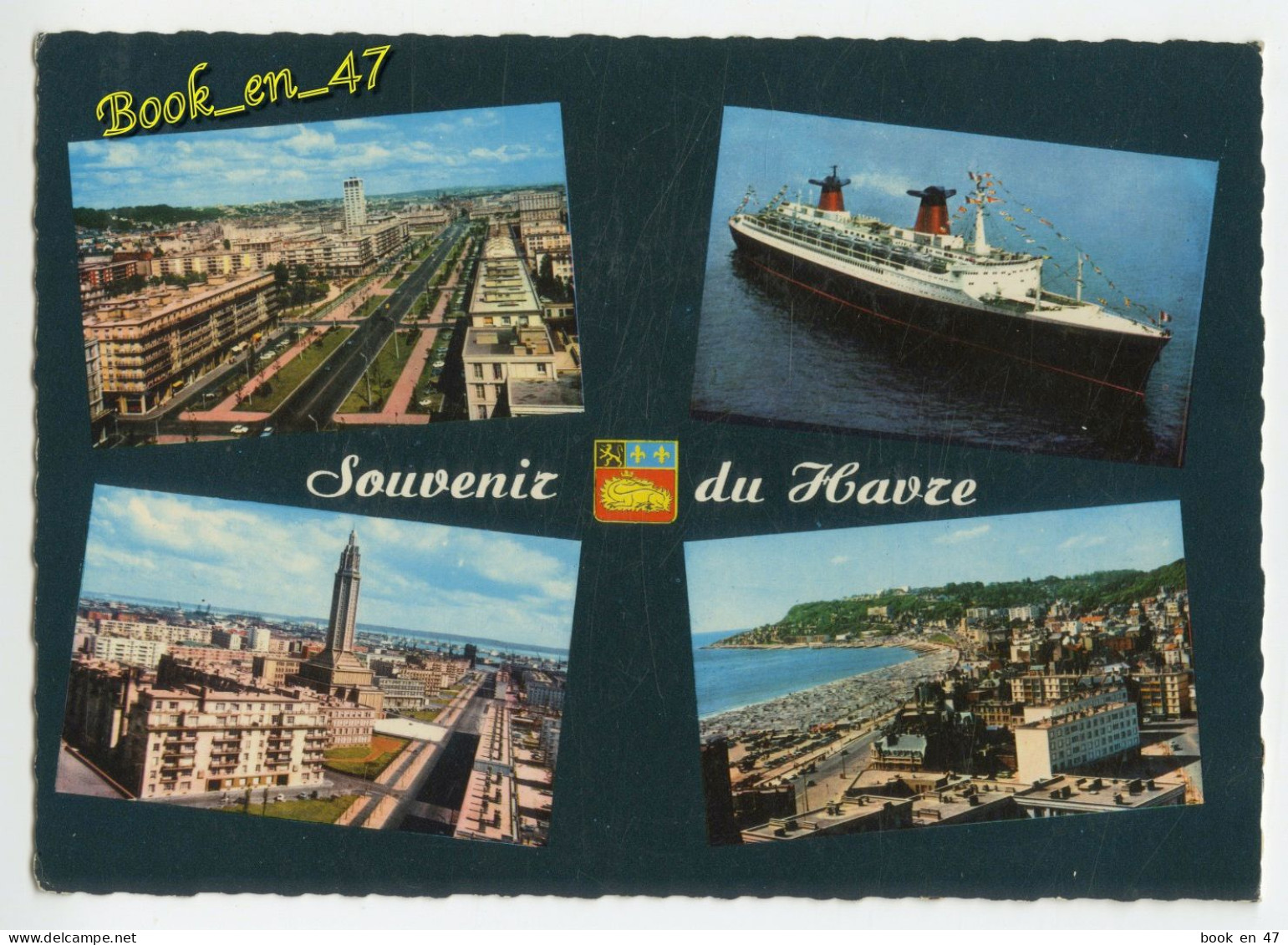 {92151} 76 Seine Maritime Le Havre , Multivues ; Boulevard Foch , Paquebot " France " , Plage Et Pointe De La Hève - Non Classés