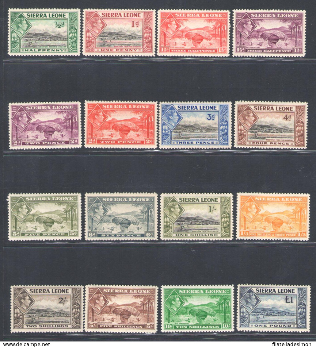 1938-44 Sierra Leone - Stanley Gibbons N. 188/200 - MNH** - Andere & Zonder Classificatie