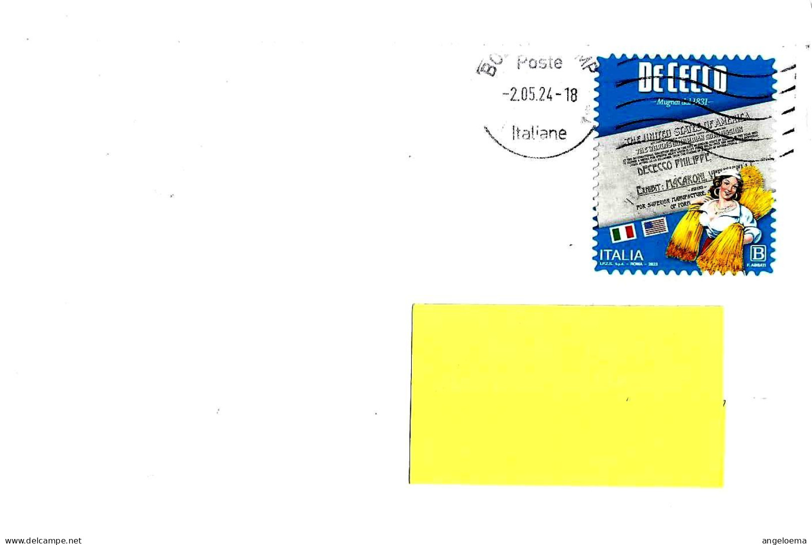 ITALIA ITALY - 2024 Lettera Posta4 Con Francobollo Singolo 2023 Pasta DE CECCO - 11330 - 2021-...: Poststempel