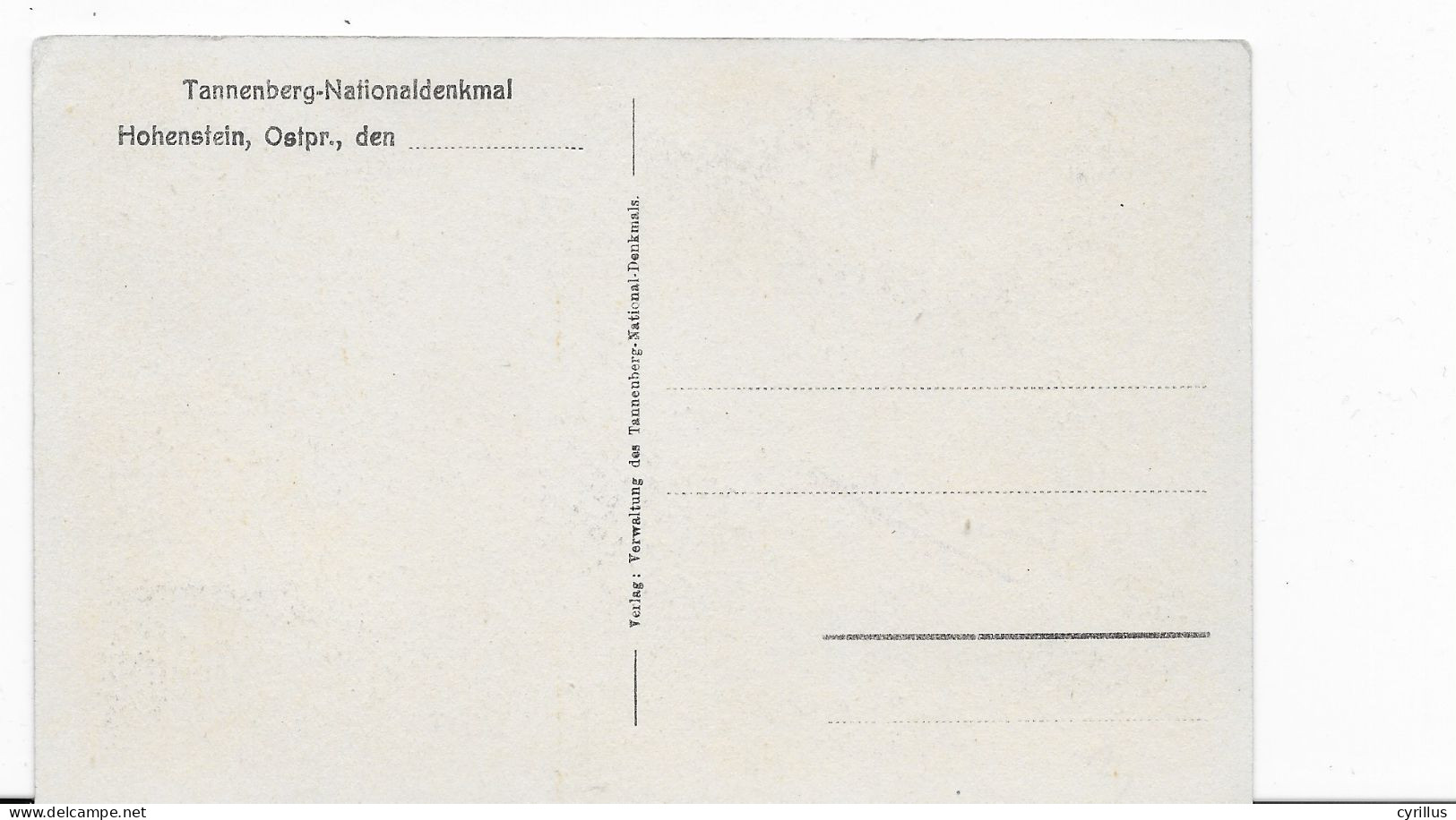 HOHENSTEIN OSTPRESSEN - TANNENBERG-NATIONALDENKMAL - Polen