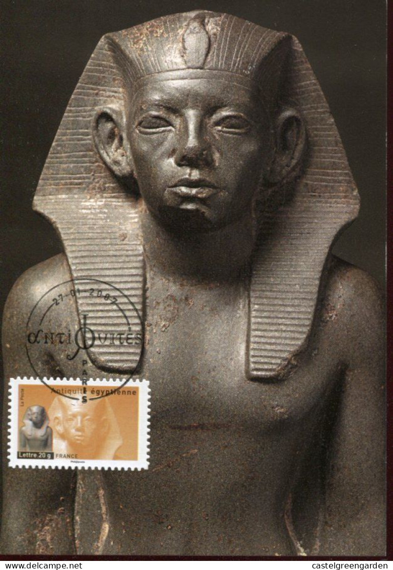 X0595 France,maximum 2007,statue Of The King Amenemhat III,  Egyptology - Aegyptologie