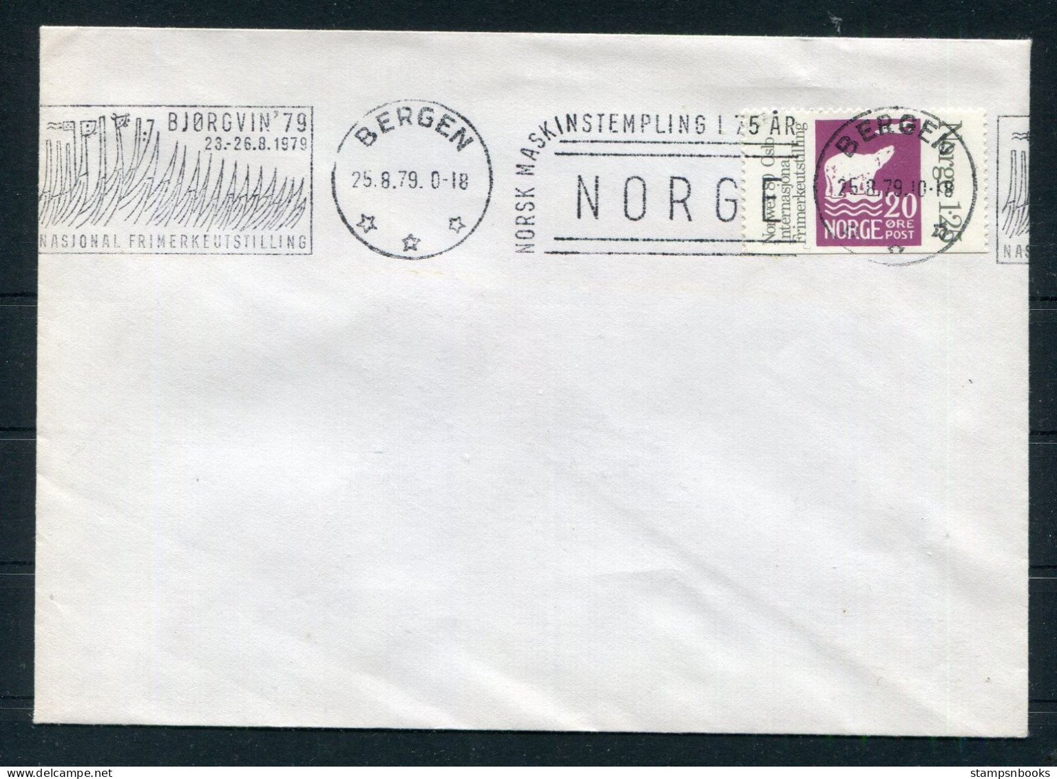 1979 Norway Bergen Norsk Maskinstempling Franking Machine Cover With NORWEX Polar Bear - Brieven En Documenten