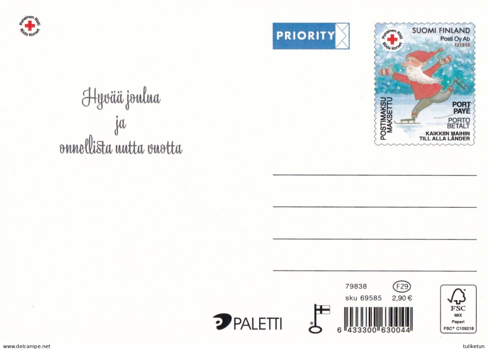 Postal Stationery - Village In Winter Landscape - Red Cross - Suomi Finland - Postage Paid - Altri & Non Classificati