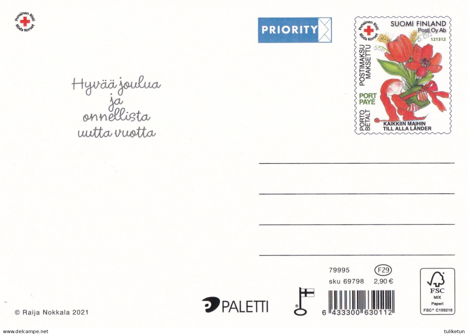 Postal Stationery - Deer Meeting Hare - Red Cross 2021 - Suomi Finland - Postage Paid - Andere & Zonder Classificatie