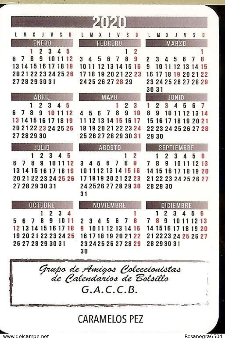 9 SPAIN POCKET CALENDARS - YEAR 2020 - CARAMELOS PEZ - Formato Piccolo : 2001-...