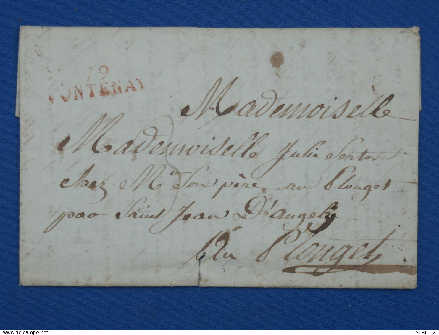 DP2 FRANCE  LETTRE  ENV.  1830 PETIT BUREAU FONTENAY  ++AFF. INTERESSANT++ - 1801-1848: Voorlopers XIX