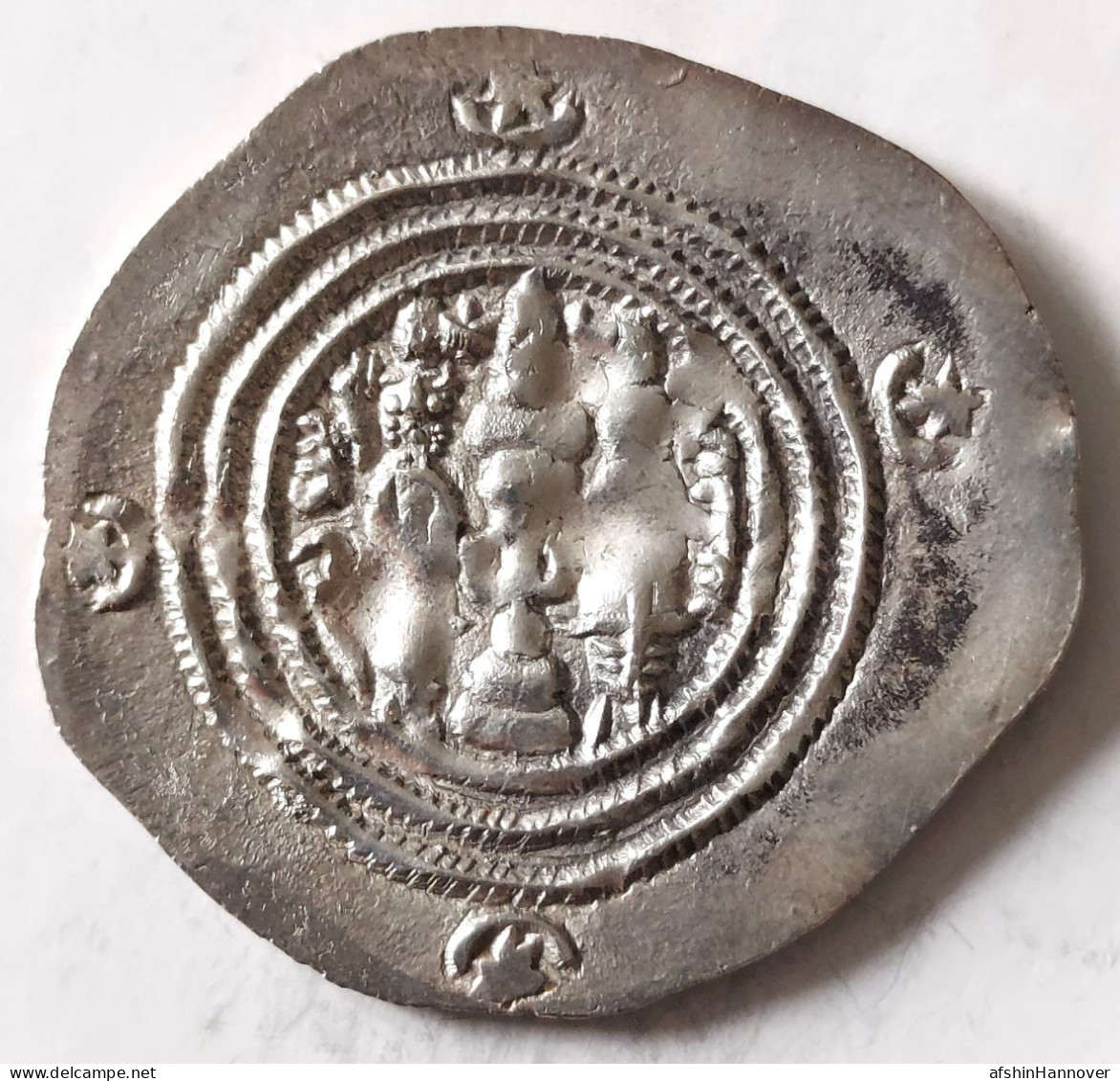 SASANIAN KINGS. Khosrau II. 591-628 AD. AR Silver  Drachm  Year 11 Mint BST - Orientalische Münzen