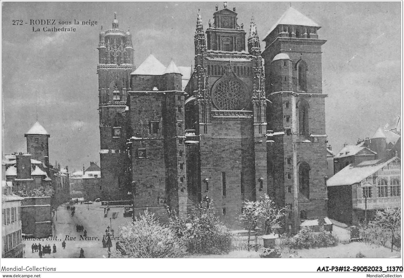 AAIP3-12-0211 - RODEZ - Sous La Neige-La Cathedrale  - Rodez