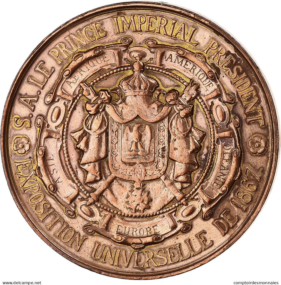 France, Médaille, Napoléon III, Exposition Universelle De Paris, 1867, Cuivre - Autres & Non Classés
