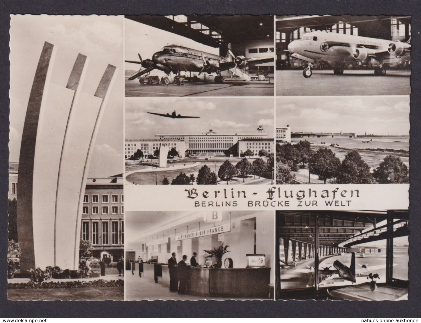 Flugpost Ansichtskarte Flughafen Berlin Brücke Zur Welt Inter. Foto AK Flugkarte - Zeppeline