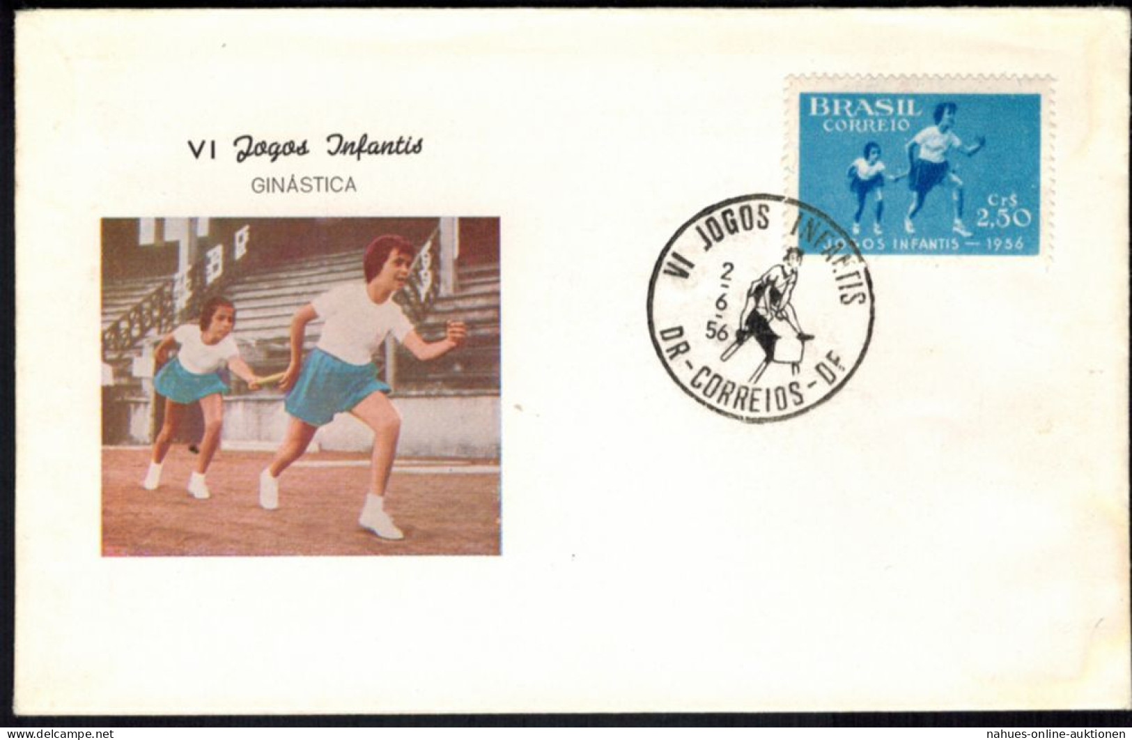 Brasilien Sport Leichtathletik Brief 1956 Inter. Sonderstempel Auf Dekorativem - Storia Postale