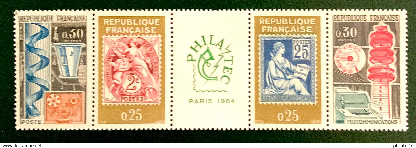 1964 FRANCE N 1417A - BANDE PHILATEC PARIS 1964 - NEUF** - Unused Stamps