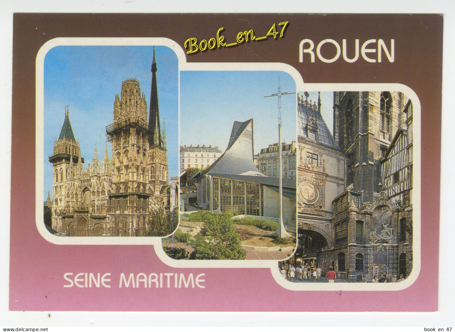 {92149} 76 Seine Maritime Rouen Multivues ; Cathédrale  Rue Gros Horloge  Place Vieux Marché Eglise Sainte Jeanne D' Arc - Rouen