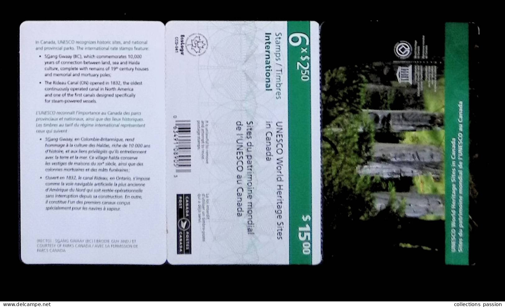 CL, Carnet, International Stamps, Canada, UNESCO World Heritage Sites In Canada, Sites De Patrimoine Mondial De L'Unesco - Full Booklets