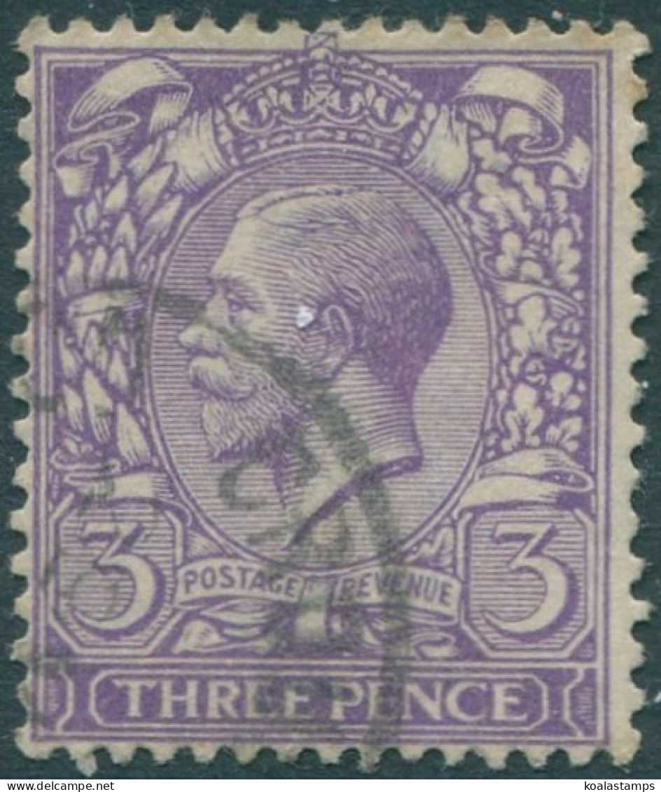 Great Britain 1912 SG375 3d Violet KGV #1 FU (amd) - Zonder Classificatie