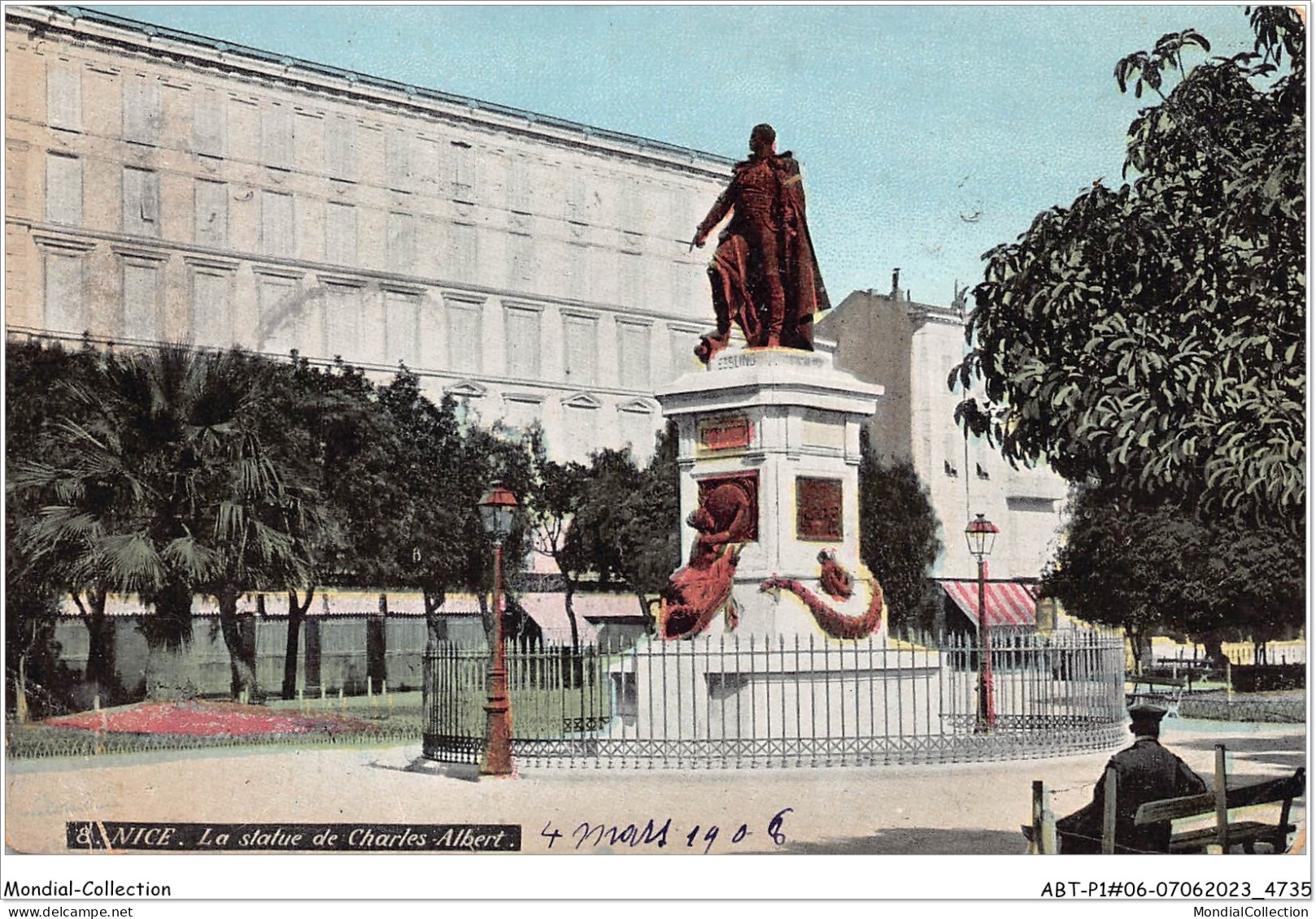 ABTP1-06-0055 - NICE - La Statue De Charles Albert - Monuments, édifices