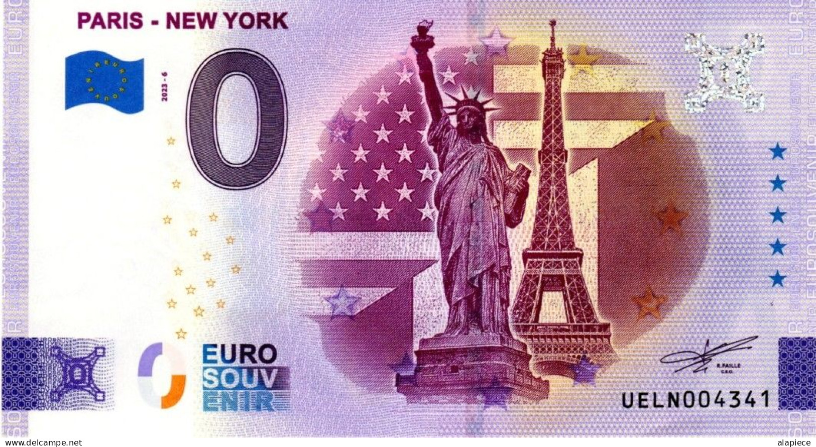 Billet Touristique - 0 Euro - France - Paris-New York (2023-6) - Prove Private