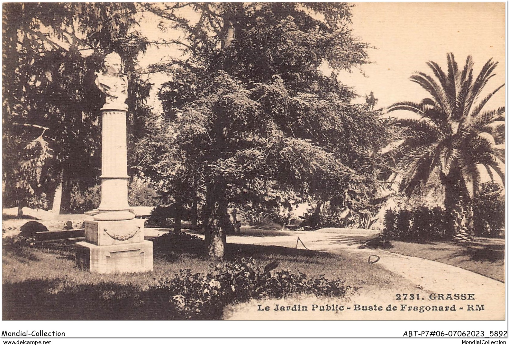 ABTP7-06-0636 - GRASSE - Jardin Publique - Buste De Fragonard - Grasse