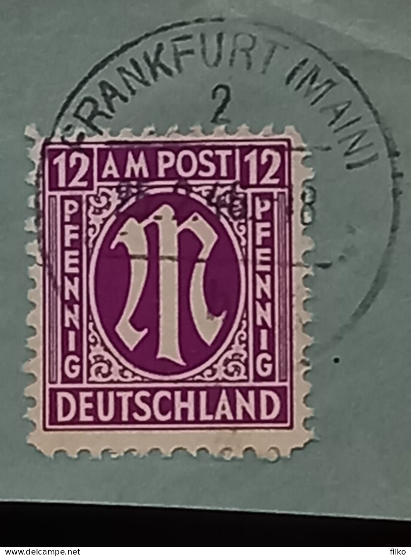 Germani,Bizone,12pf. Mi#7,cancel:Frankfurt(Main),25.02.1946,as Scan - Cartas & Documentos