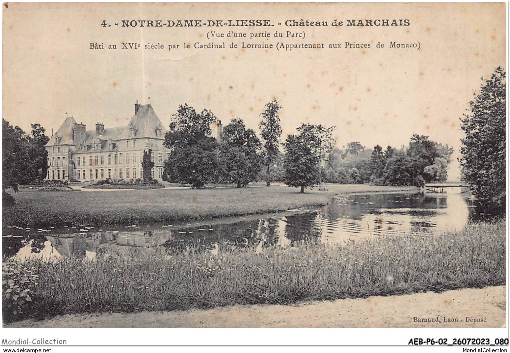 AEBP6-02-0526 - NOTRE-DAME-DE-LIESSE - Château De MARCHAIS - Vue D'une Partie Du Parc - Sonstige & Ohne Zuordnung