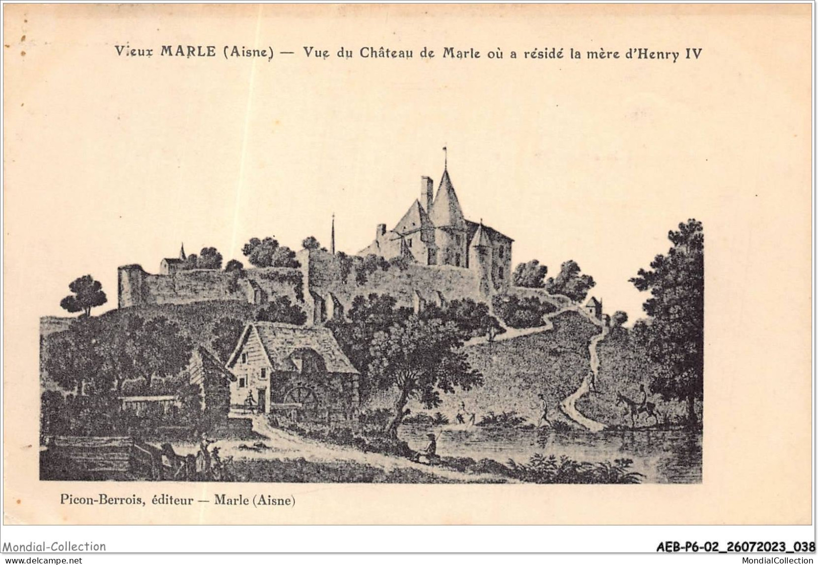 AEBP6-02-0505 - Vieux MARLE - Vue Du Château De Marle Où A Résidé La Mère D'Henry IV - Autres & Non Classés