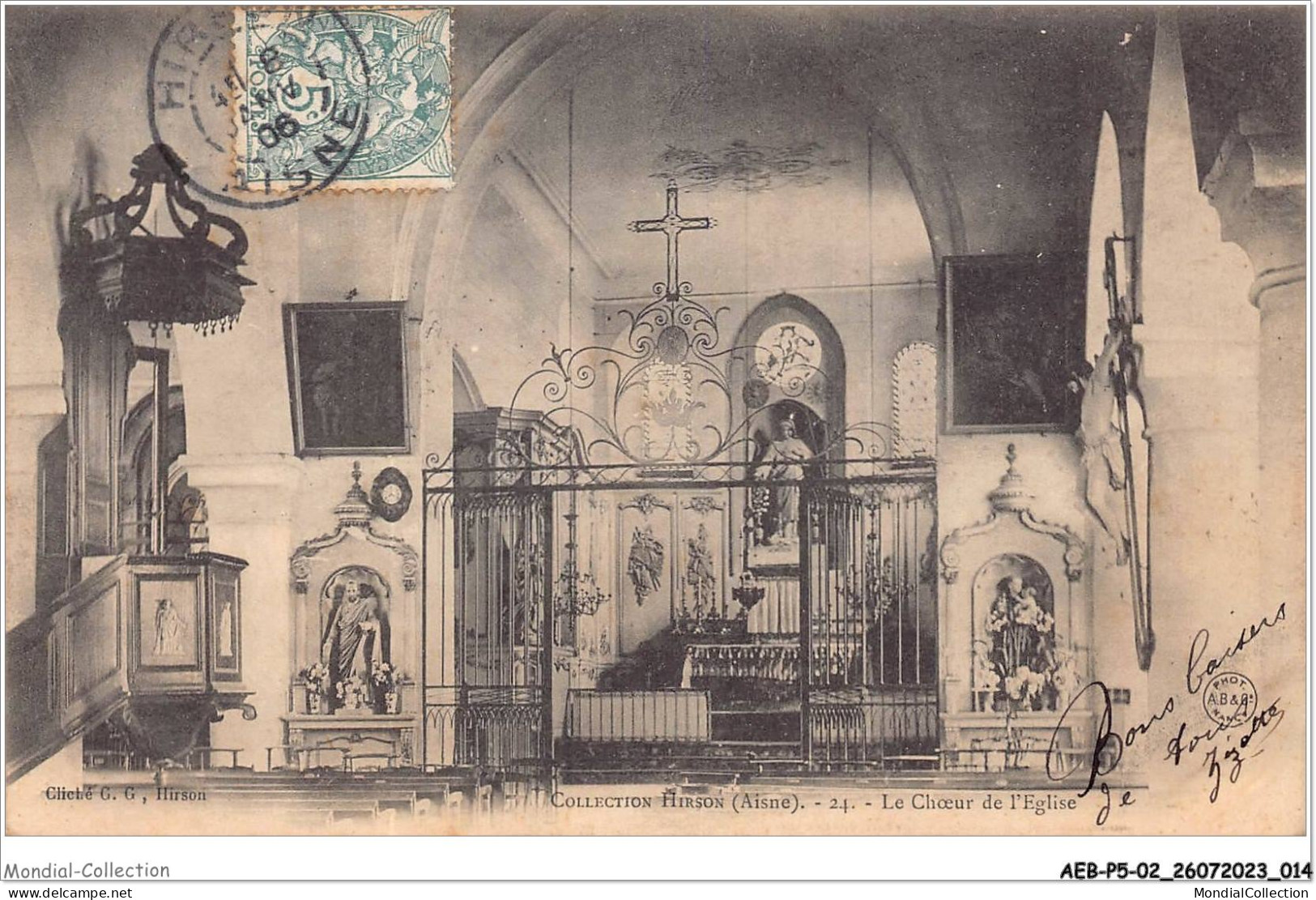 AEBP5-02-0395 - COLLECTION HIRSON - 24 - Le Choeur De L'Eglise  - Hirson