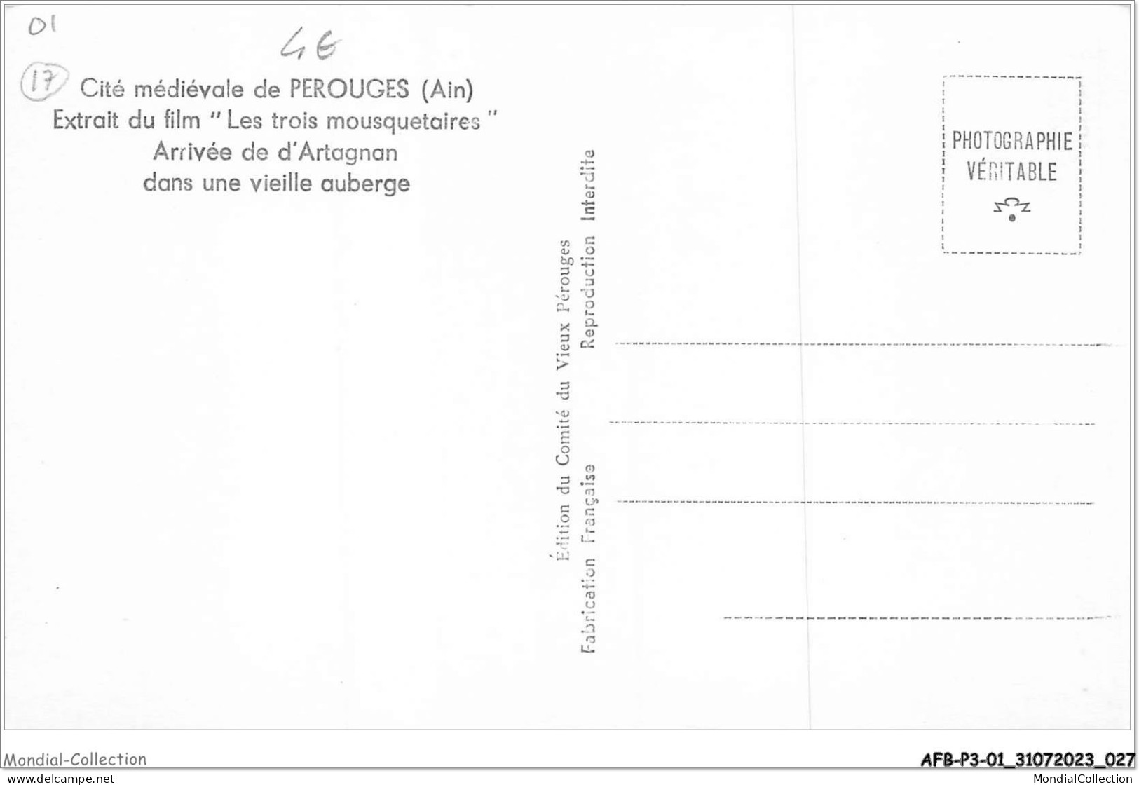 AFBP3-01-0236 - PEROUGES - Extrait Du Film Les Trois Mousquetaires - Pérouges