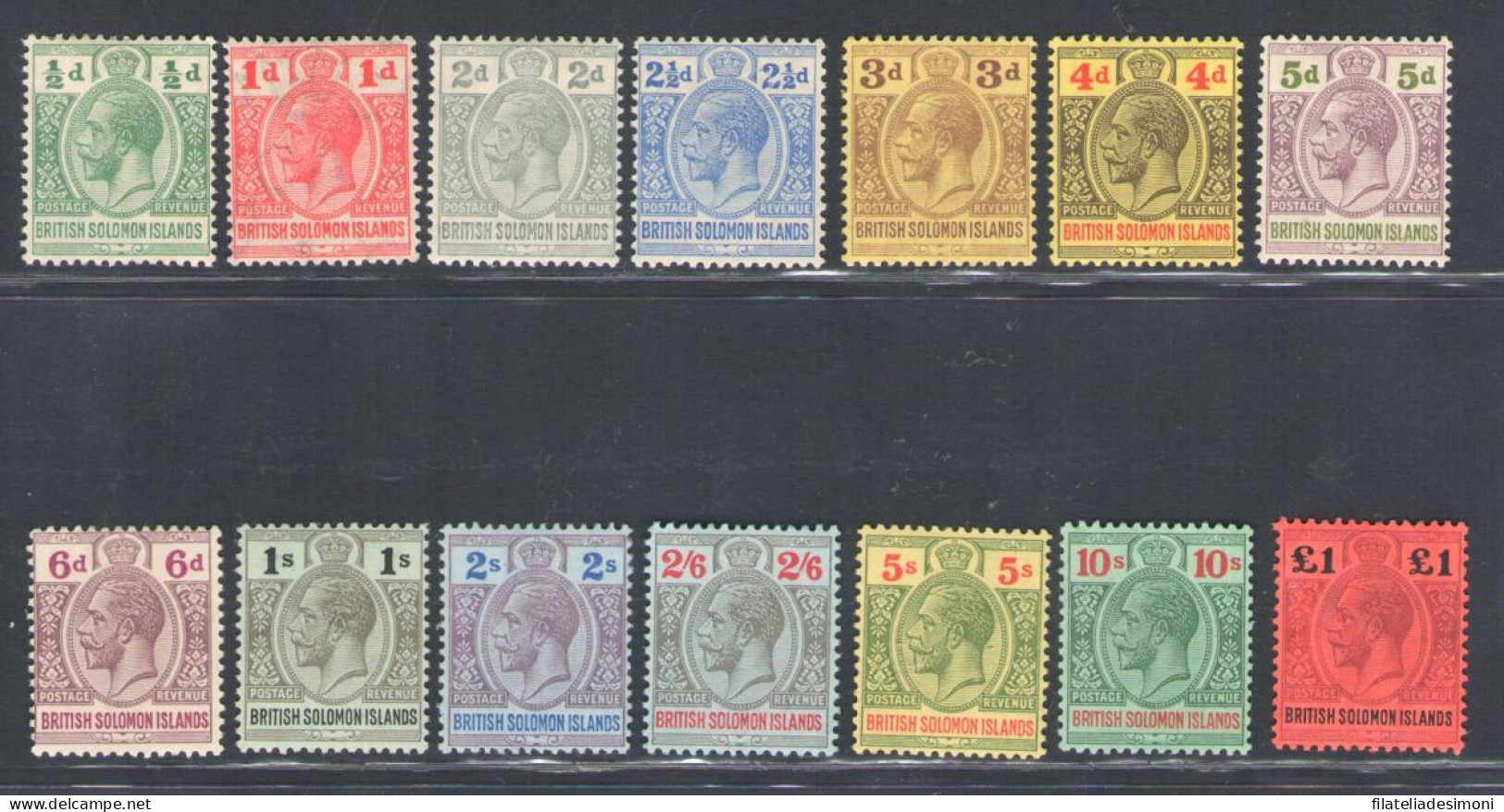 1914-23 British Solomon Islands - Stanley Gibbons N. 22/38 - MH* - Andere & Zonder Classificatie