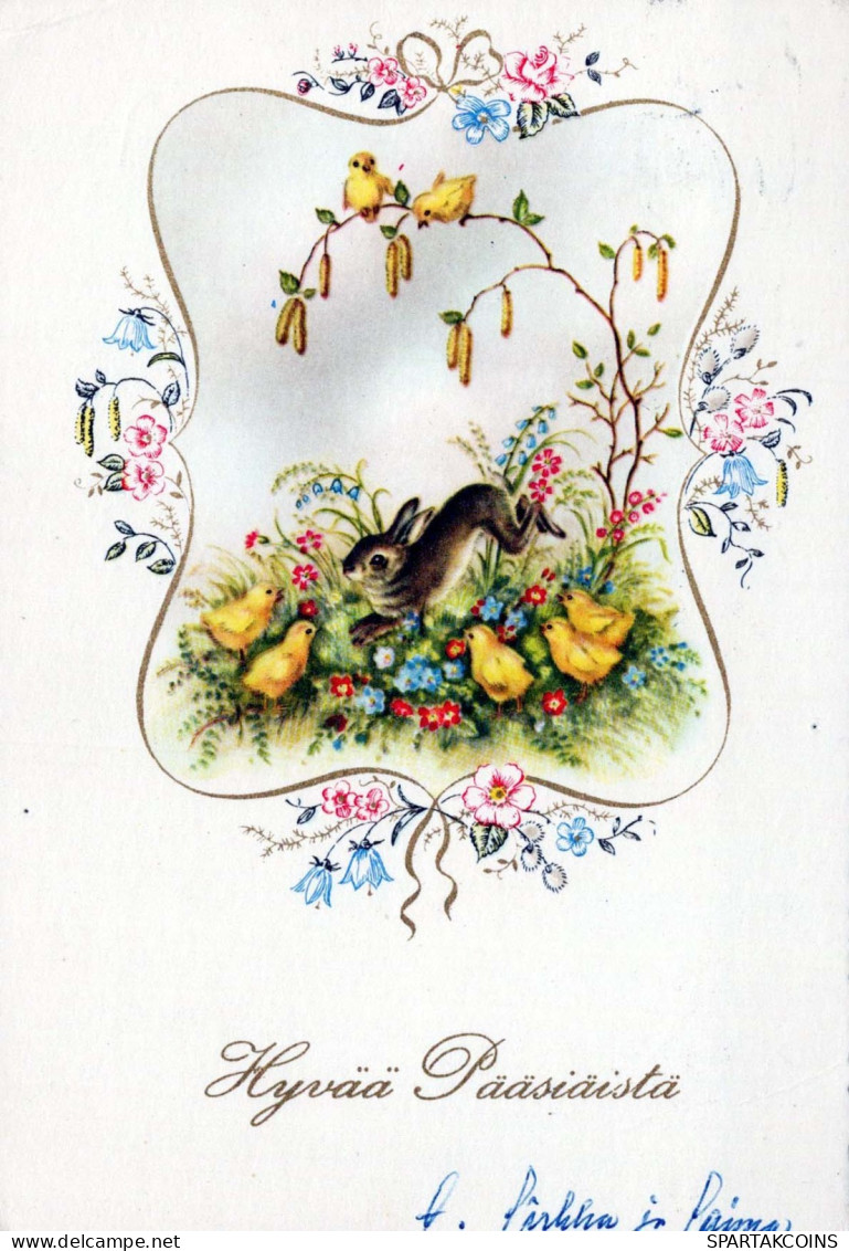 OSTERN KANINCHEN Vintage Ansichtskarte Postkarte CPSM #PBO370.A - Easter