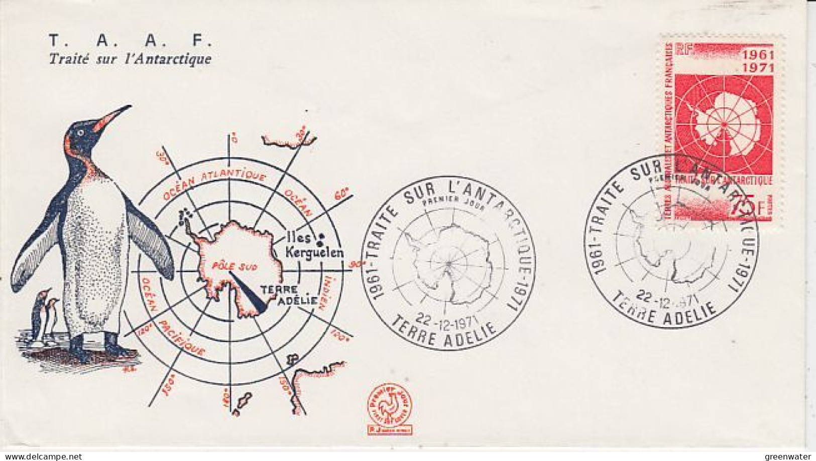 TAAF 1971 Traité Antartique 1v  FDC  Ca Terre Adelie (59854) - FDC