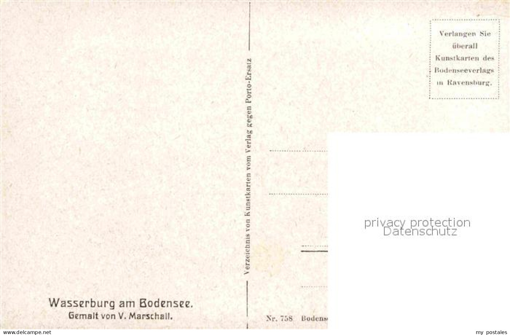 72634166 Wasserburg Bodensee Teilansicht Zeichnung Wasserburg (Bodensee) - Wasserburg (Bodensee)