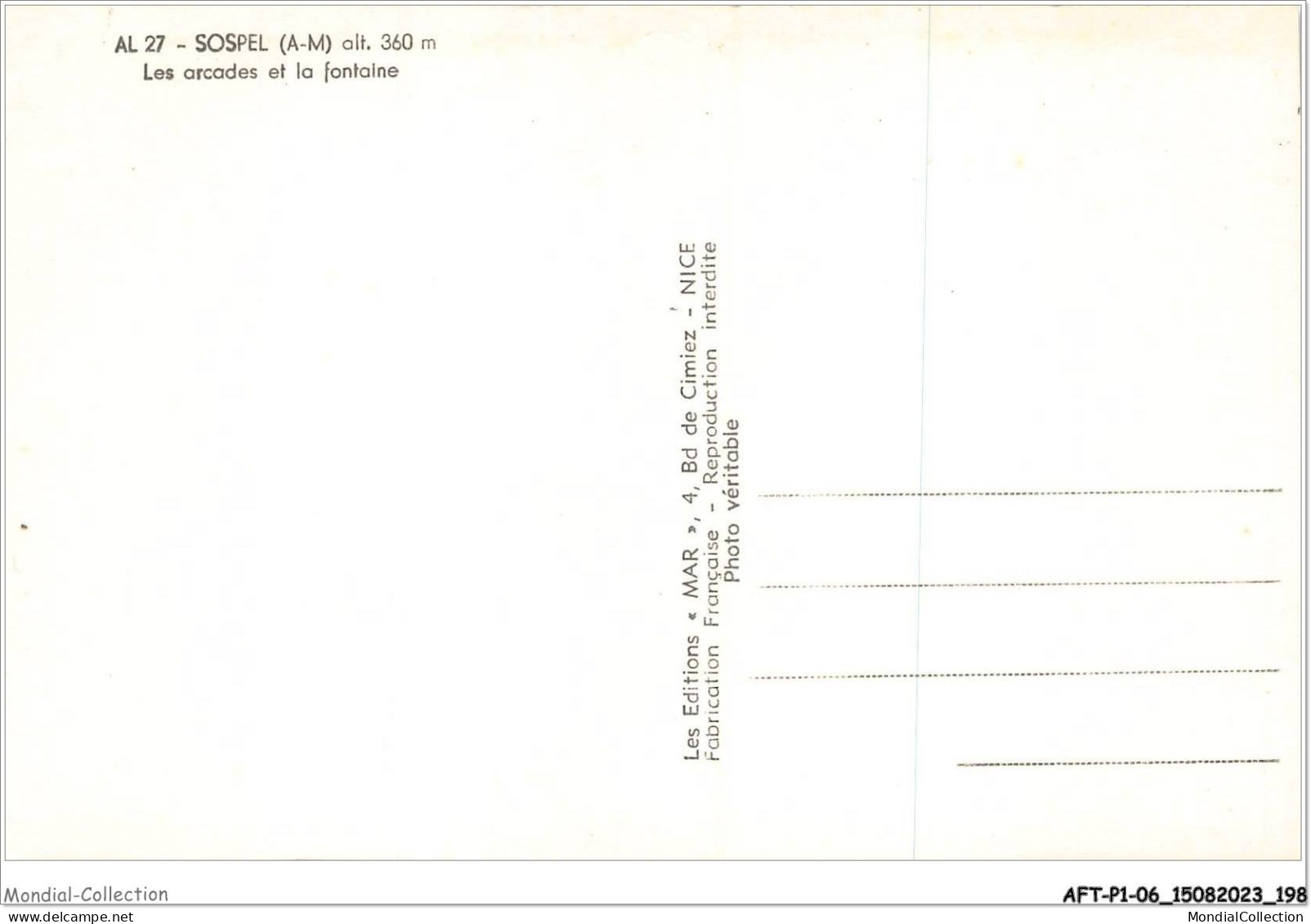 AFTP1-06-0100 - SOSPEL - Les Arcades Zt La Fontaine - Sospel
